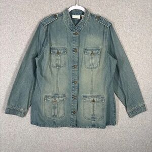 Casual Green Denim Jacket for Women